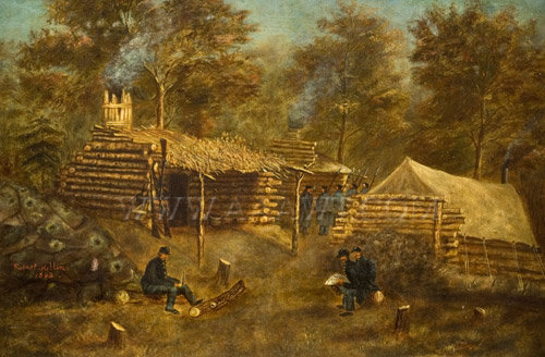 Painting, Civil War Camp
Signed Robert Kellen
1883, entire view